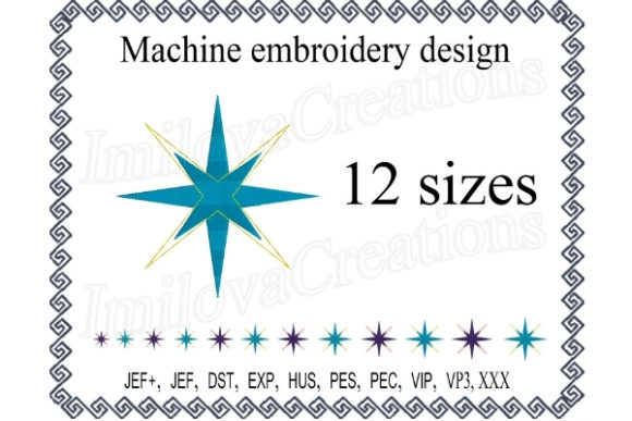 Blue and Yellow Star Embroidery