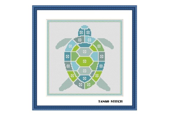 Blue Turtle Cute Animals Easy Embroidery