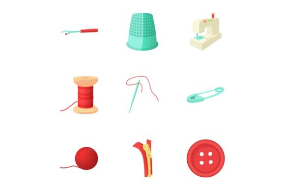 Cartoon Icons for Embroidery