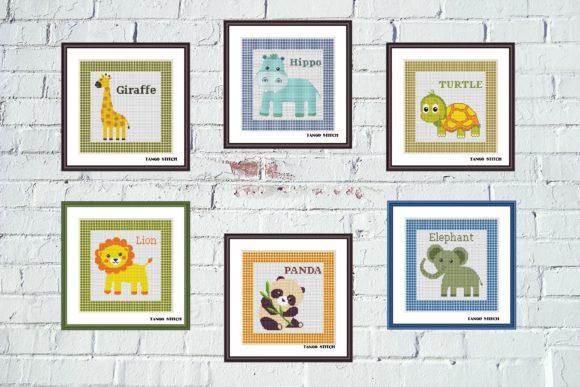 Cute Animals Cross Stitch Set of 6 Pcs