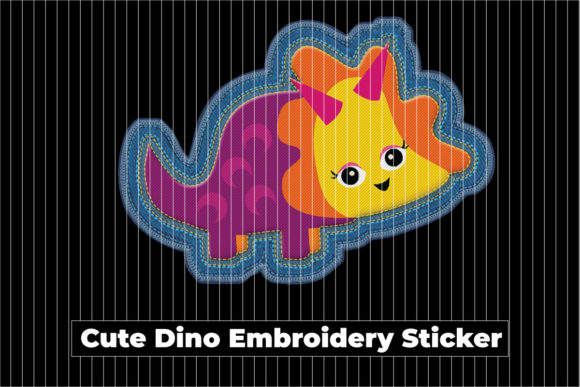 Cute Dino Embroidery Sticker