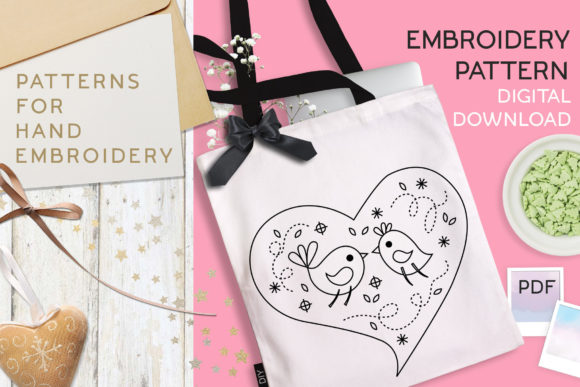 DIY Embroidery Love Birds