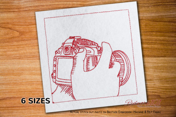 DSLR Camera in Hand Embroidery Design