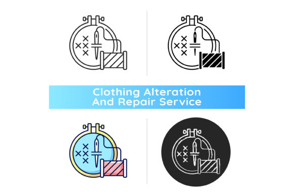 Embroidery Black Linear Icon
