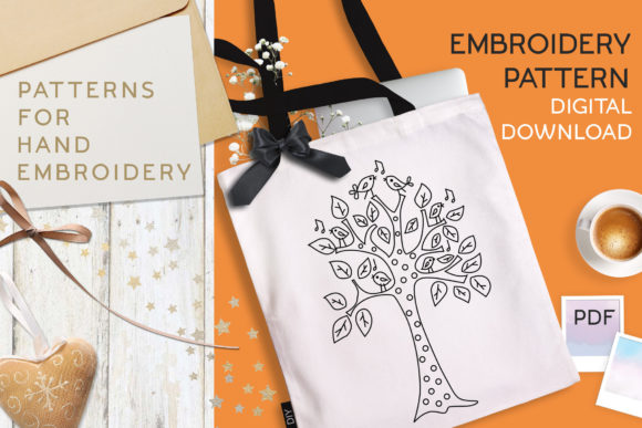Embroidery Pattern Birds Sing