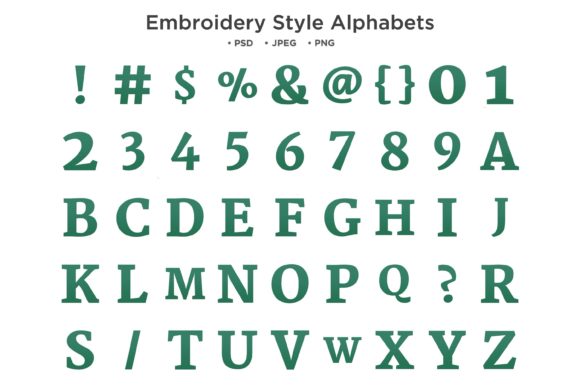 Embroidery Style Alphabet Abc Typography