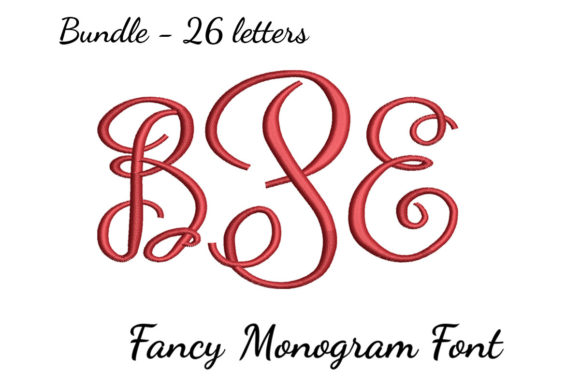 Fancy Monogram Font Embroidery Bundle
