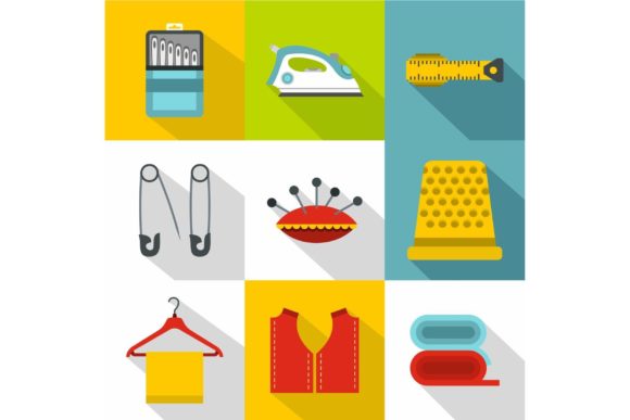 Flat Style Icons for Apparel Design
