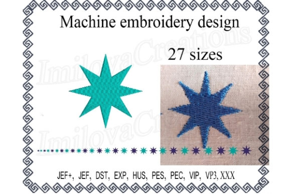 Light Green Star Embroidery