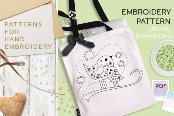 Mom Birdie Embroidery Pattern