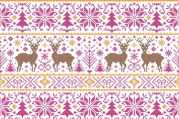 Pattern in the Cross Stitching Style of