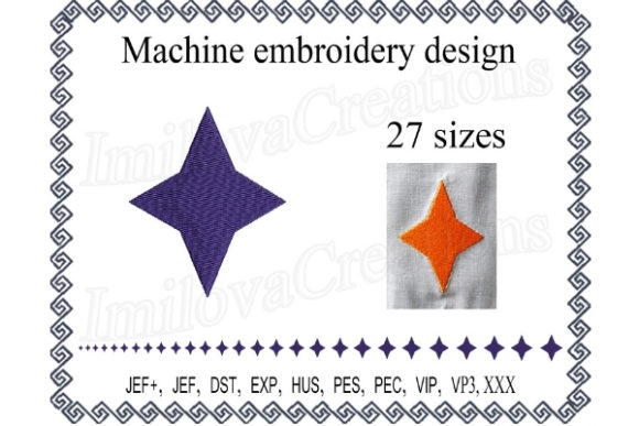 Small Purple Star Embroidery