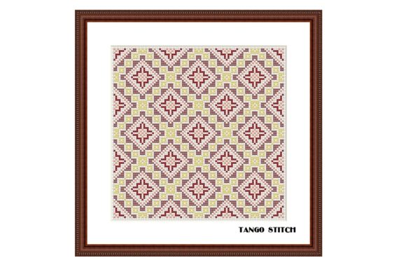 Yellow Cross Stitch Ornament Embroidery